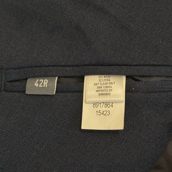 Bonobos Blazer Mens 42R Navy Blue Slim Fit Wool 2 Button Business Casual Stretch - Picture 4 of 9